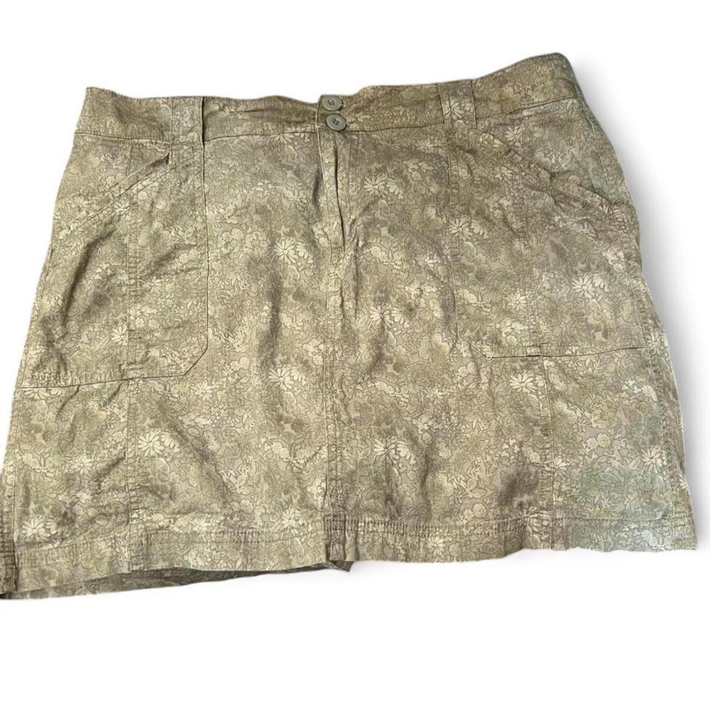 Dressbarn Green Floral Cotton Skort Skirt Size 14 Cottagecore Boho Summer